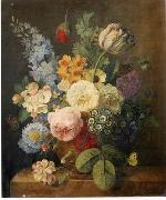 Floral, beautiful classical still life of flowers.040
